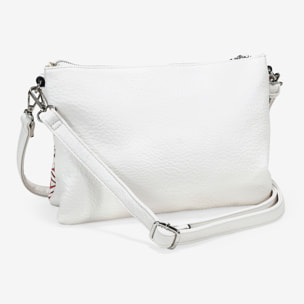 Bolso bandolera beige con cremallera