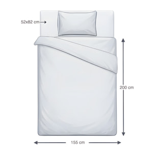 Parure Copripiumino Bicolor Estate/Inverno 100% Cotone Tinta Unita Amici Verde Sottobosco/Verde