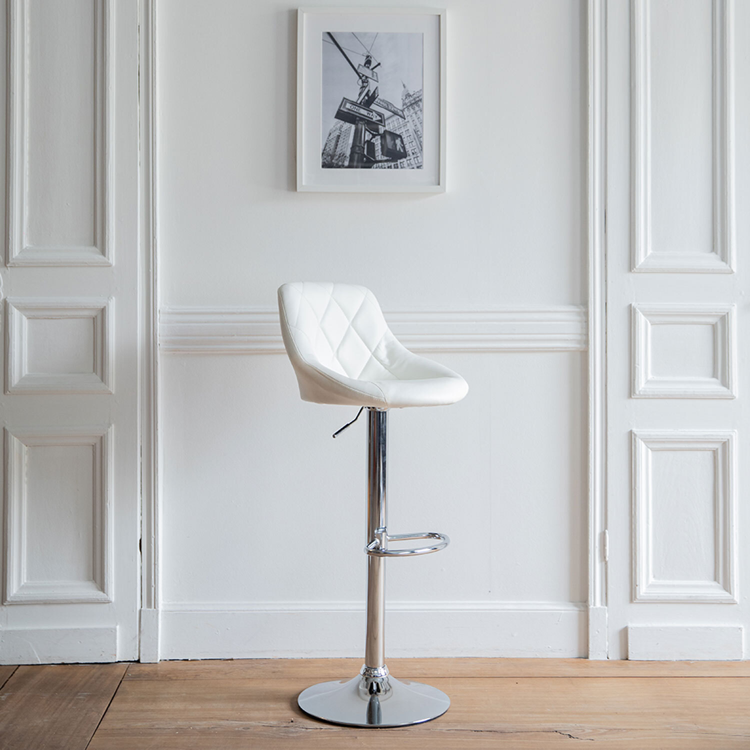 Tabouret de bar blanc JASPER