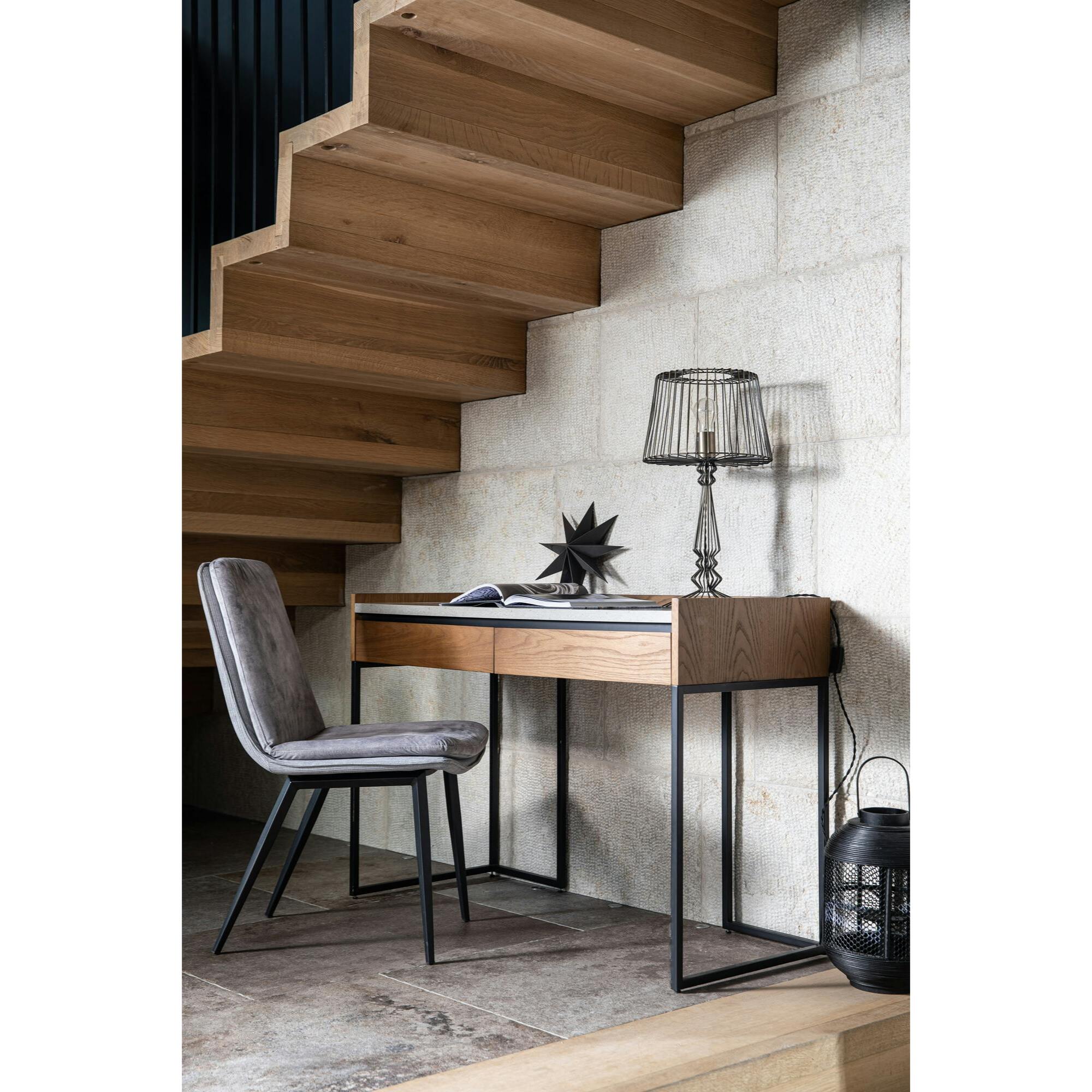 Bureau design en bois aspect béton KINGSTON