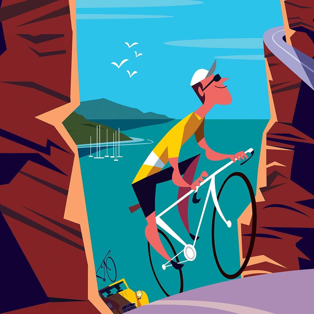 Poster de mallorca Affiche sous cadre noir