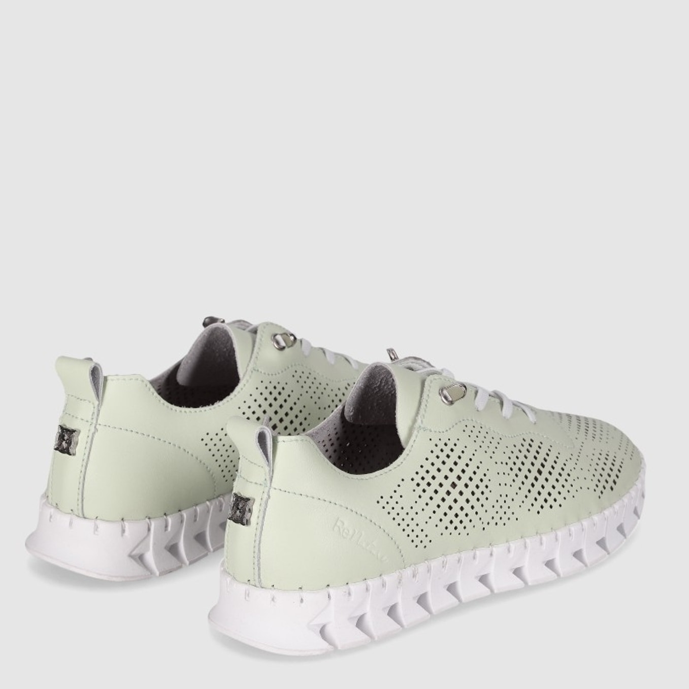 Zapatos de Piel - Verde - Tacón: Bajo