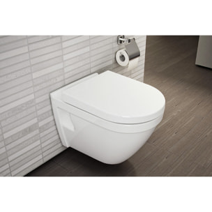Pack WC Bati-support Geberit UP720 extra-plat + WC Vitra S50 + Abattant softclose + Plaque blanche (SLIM-S50Softclose-B)