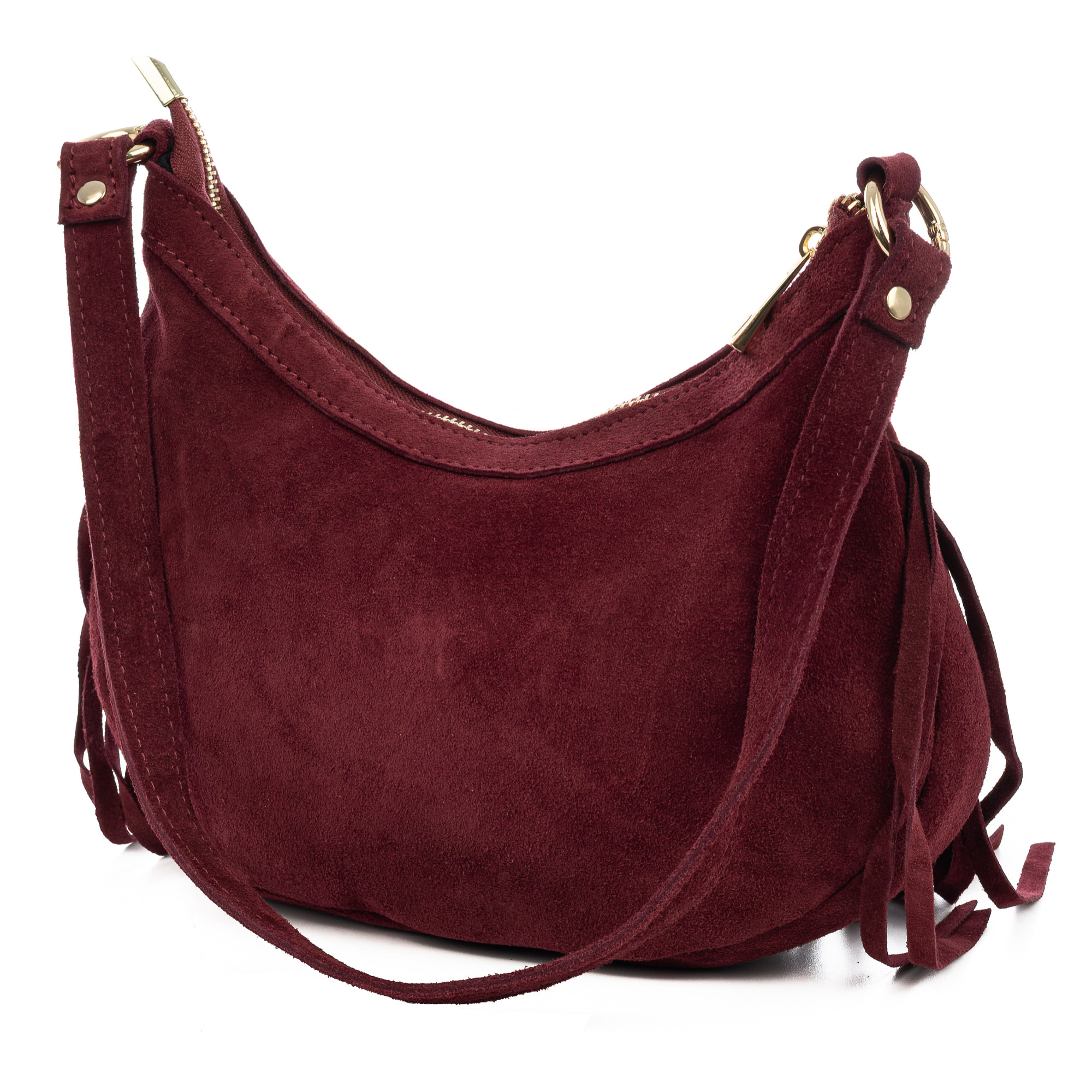 Barlassina bolso bandolera Mujer. Piel auténtica Gamuza, con flecos.