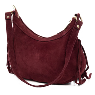 Barlassina bolso bandolera Mujer. Piel auténtica Gamuza, con flecos.