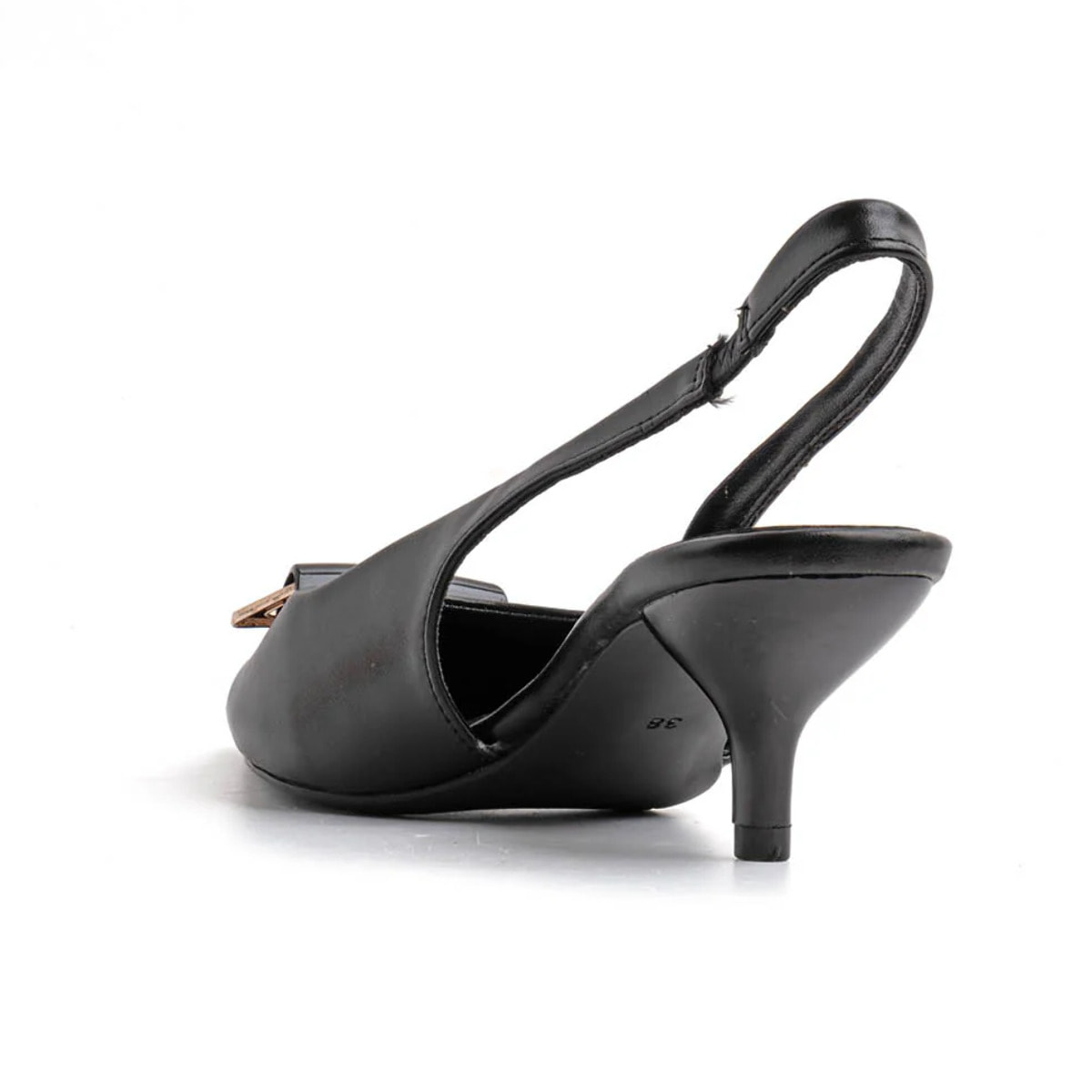 Slingback con maxi fibbia - NERO