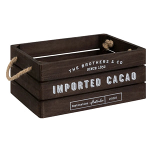 Lot de 3 cagettes bois "Denys" L23/29/35cm marron tonka