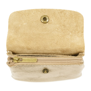 Alpignano portafoglio donna. Pelle autentica Camoscio laccato brillante.