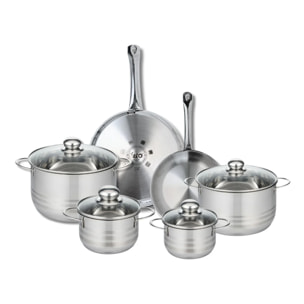 Ensemble de 2 Poêles de cuisson 24 et 28 cm et 4 faitouts 14, 16, 20 et 24 cm Elo Profi Brillant