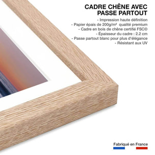 Affiche Le puit de Thor en Oregon Affiche + cadre en bois - Chêne