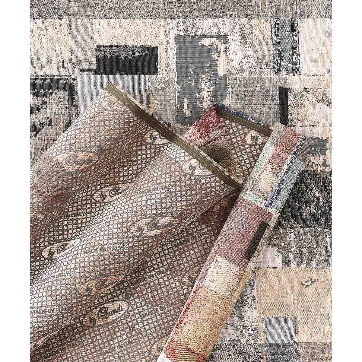 Tappeto Antiscivolo Moderno Salotto Grigio Beige