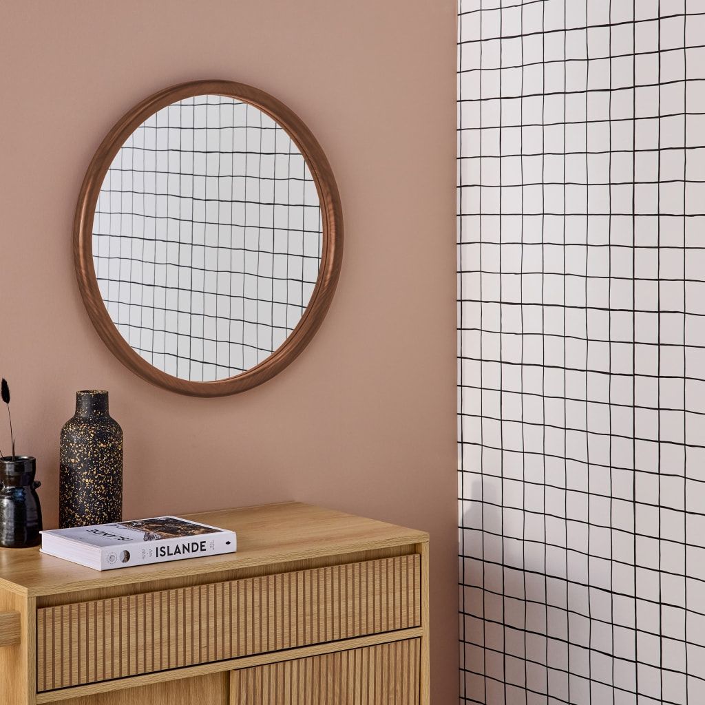 Miroir rond bois de pin Ø60cm GEORGIA
