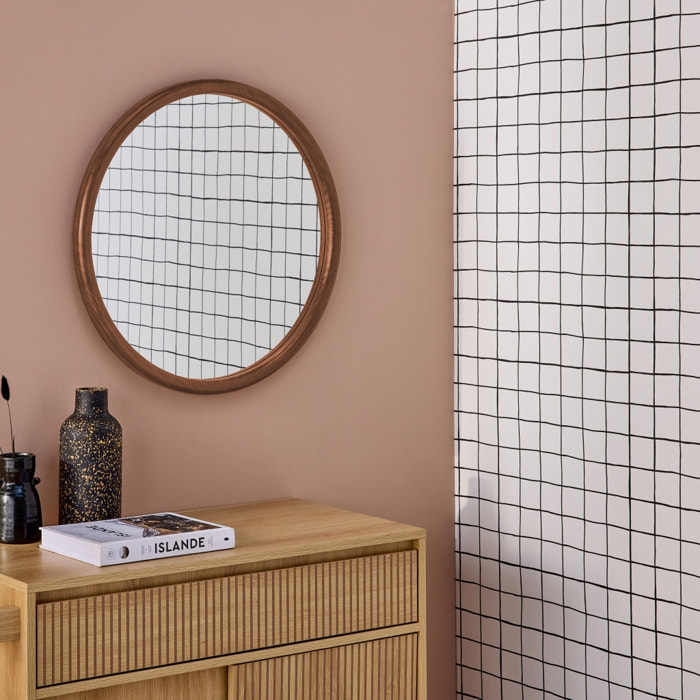 Miroir rond bois de pin Ø60cm GEORGIA