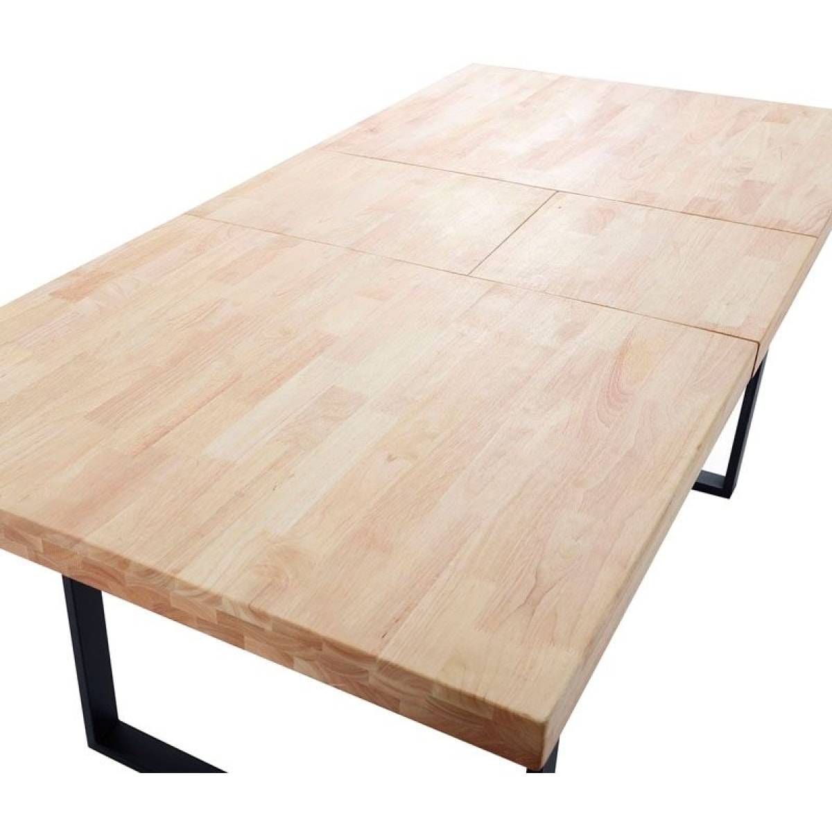 Mesa de comedor extensible Natural Roble salvaje - Negro