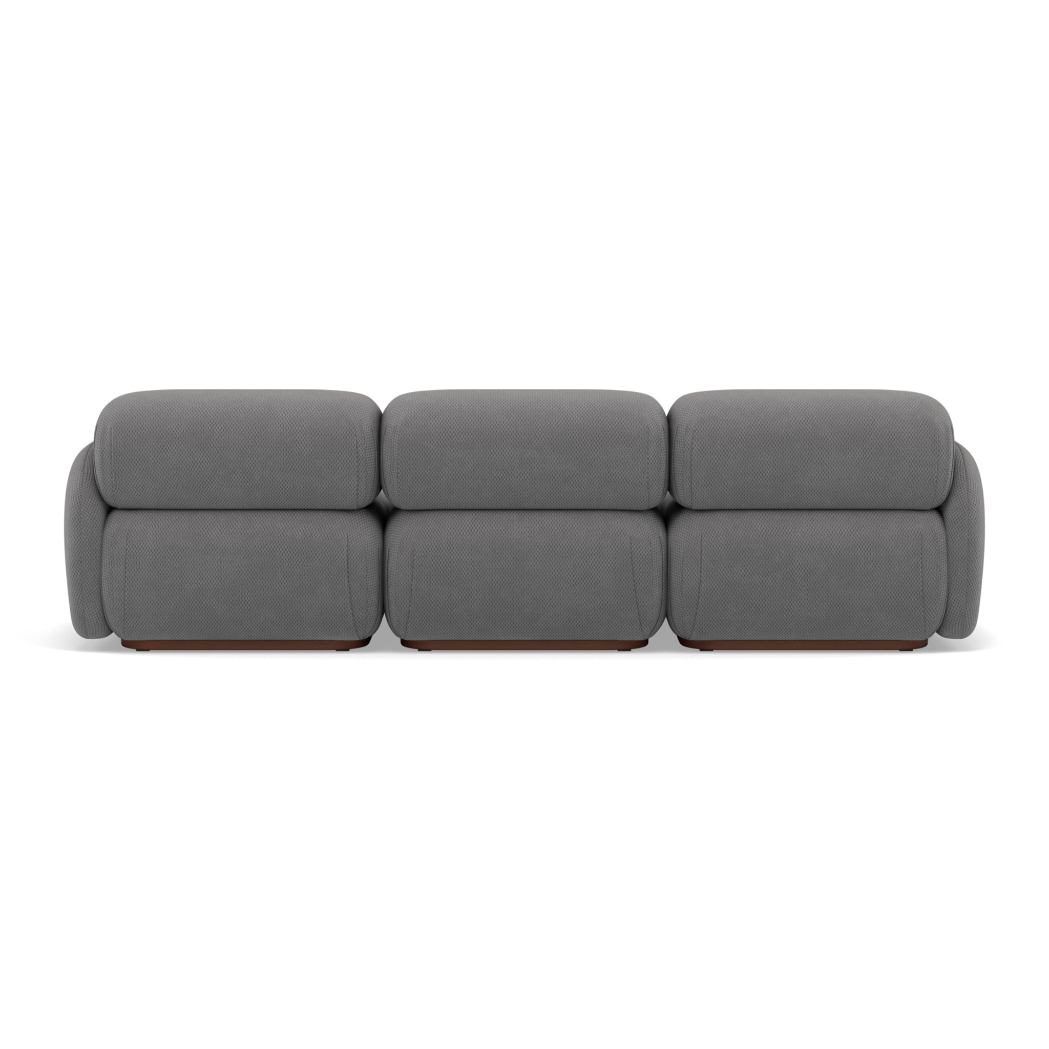 Penelope - canapé droit modulable 3 places en velours texturé - Gris