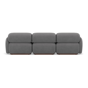 Penelope - canapé droit modulable 3 places en velours texturé - Gris