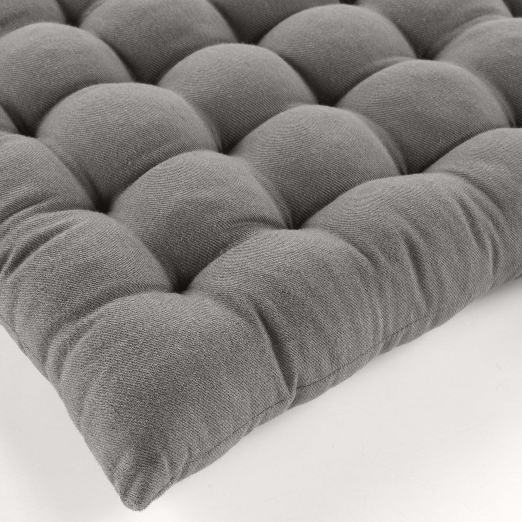 Assise matelassée en coton et polyester recyclé - Gris