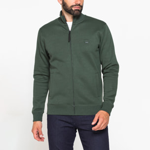 FELPA FULL ZIP CON INTERNO FELPATO E TASCHE INSERITE