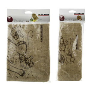Ensemble de 2 sacs à provisions en jute Fackelmann Nature