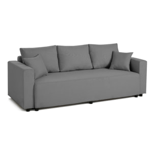 Regala - canapé 3 places - convertible avec coffre - en tissu - Gris