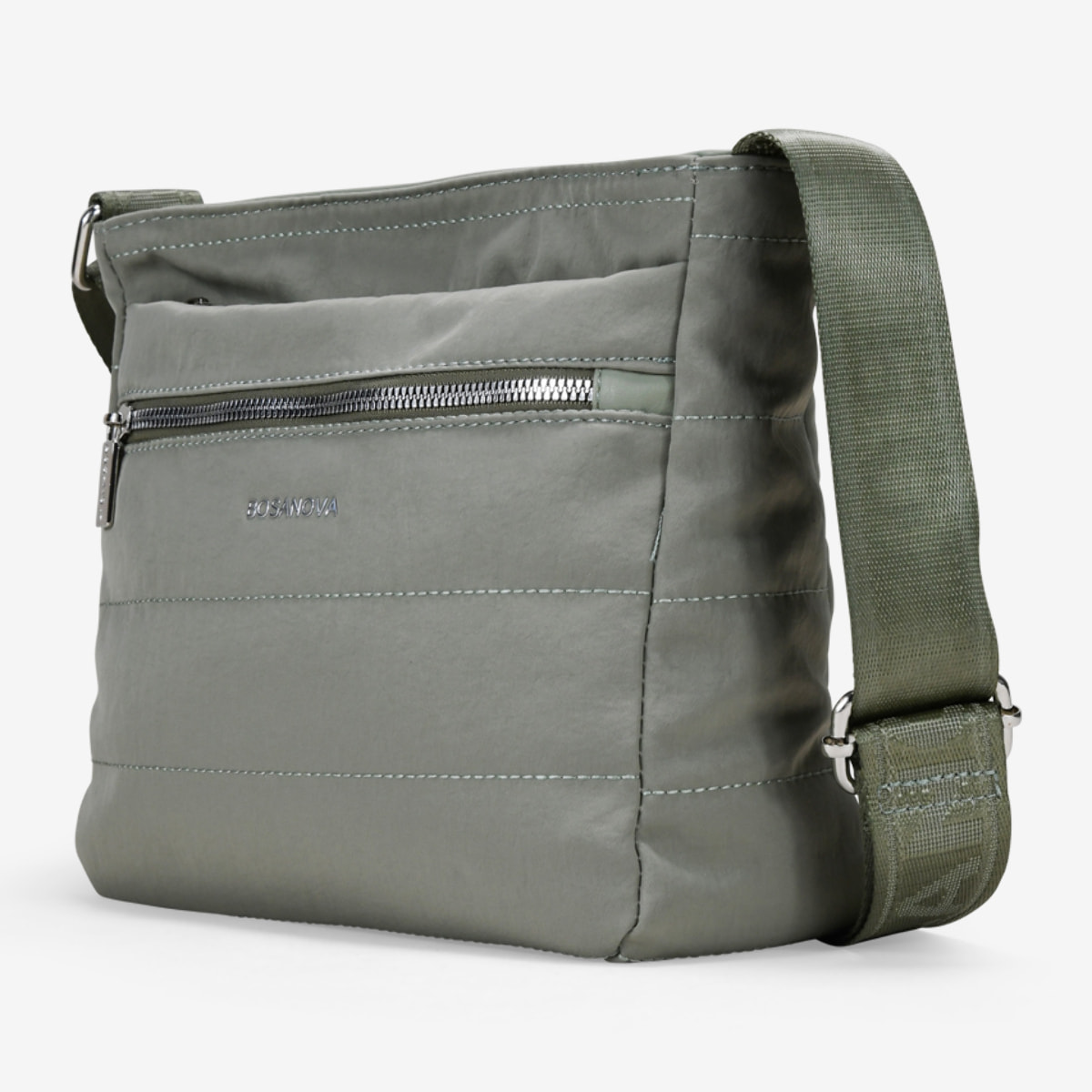 Bolso bandolera taupe con cremallera
