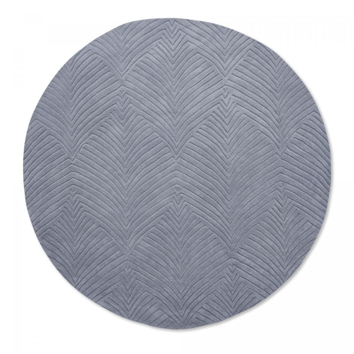 Tapis rond fait à la main en laine motif faux uni QUITA