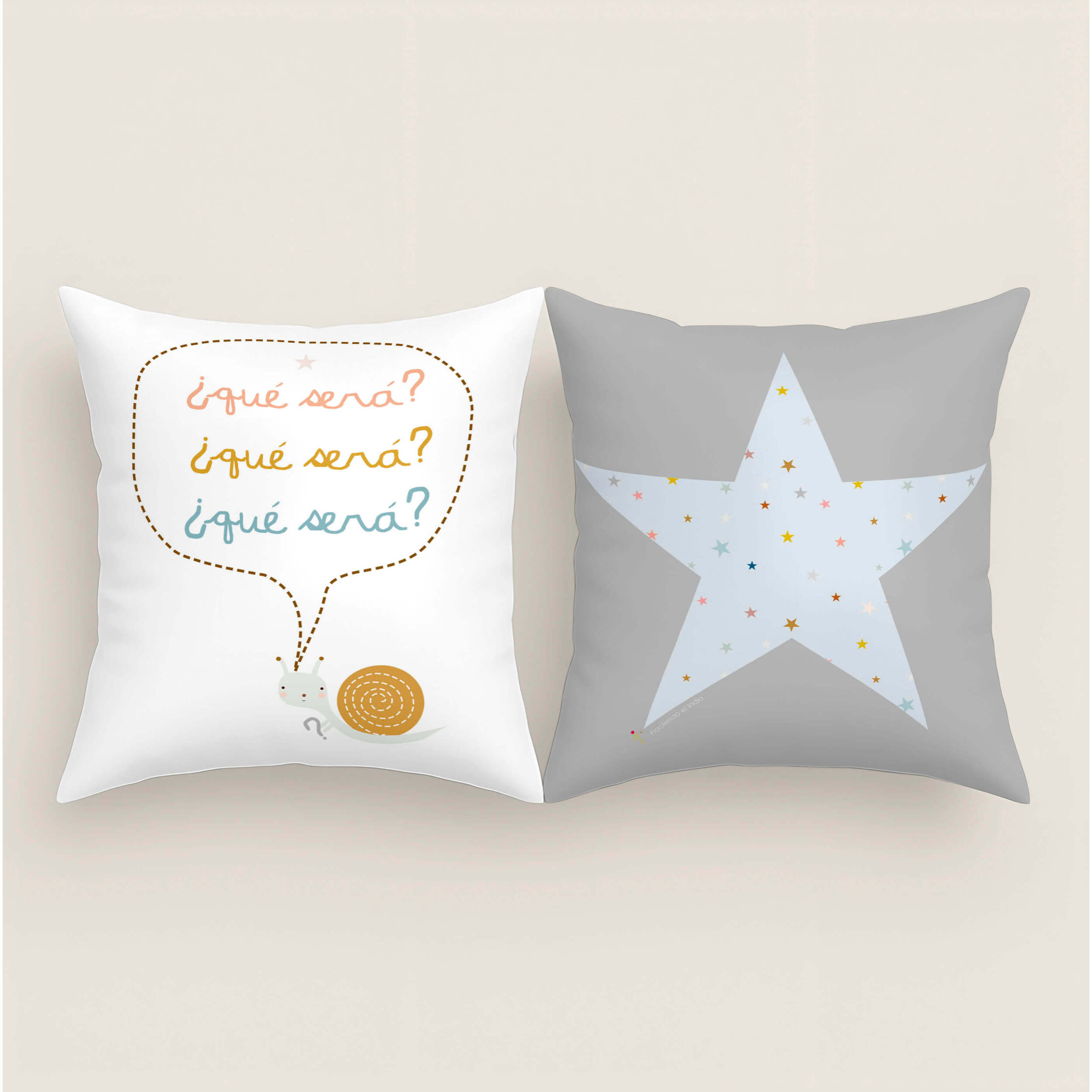 Funda de Cojín Estampado - Con Cremallera - Sin relleno - 100% Algodón - Veo Veo