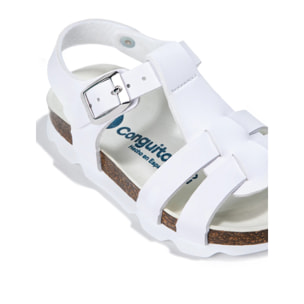 Sandalias Unisex Bio Hebilla en Blanco