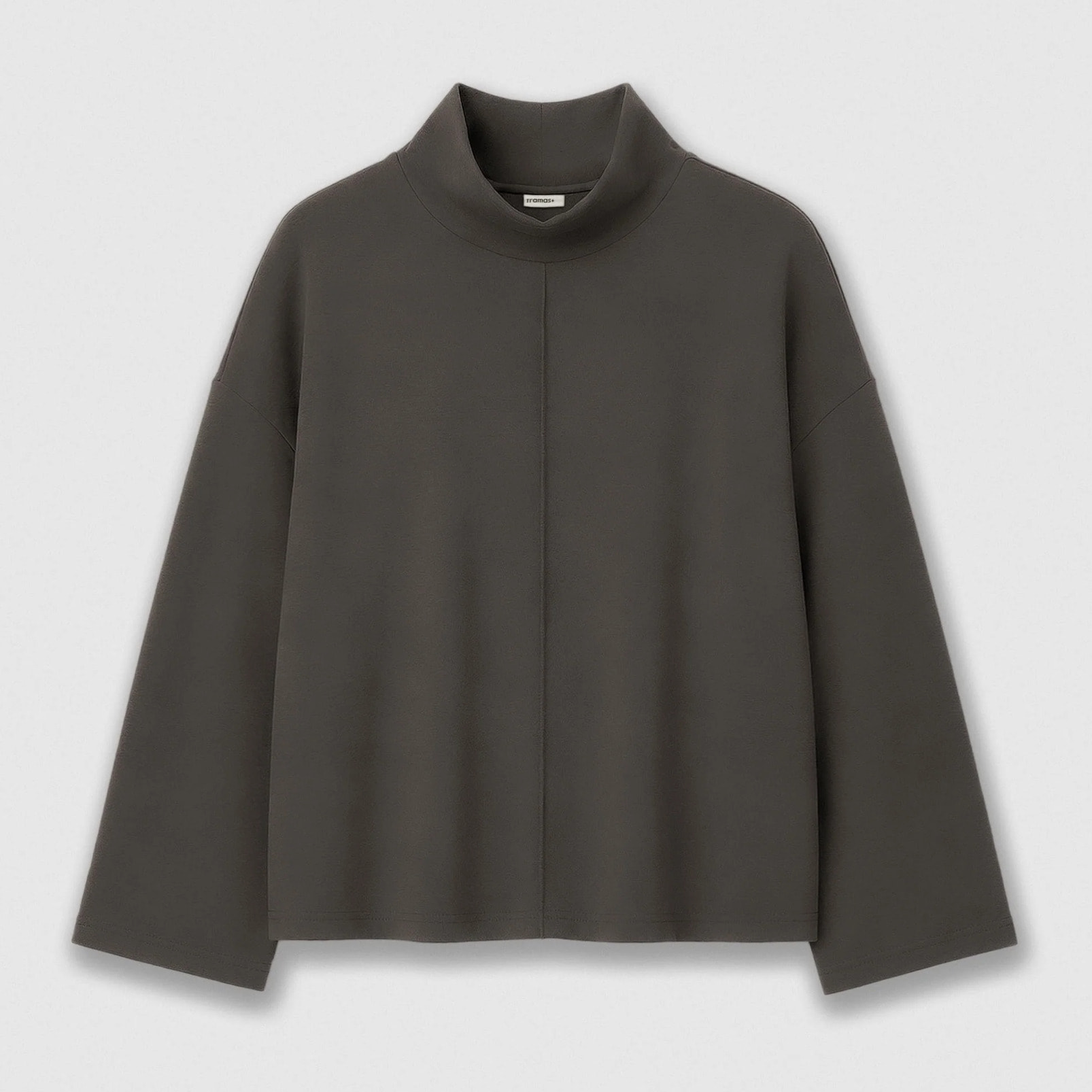 Top manga larga costura gris marengo