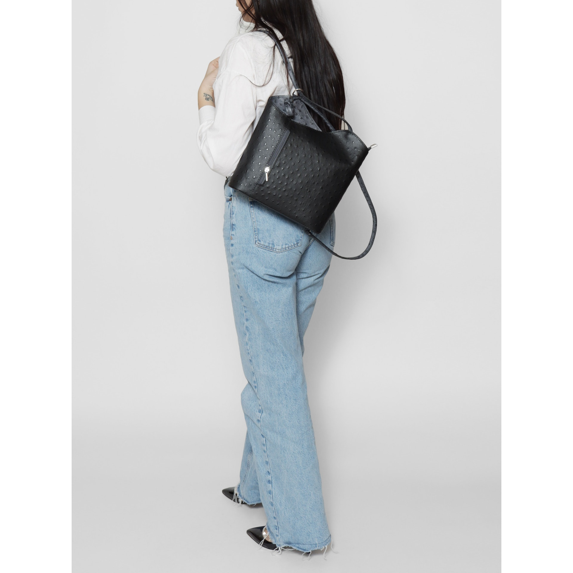 Zaino da donna in vera pelle - Modello Charlotte - 28.0 x 25.0 x 9.0 cm