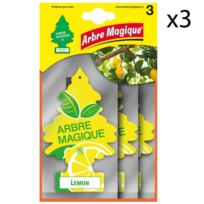 3x Arbre Magique Fruit Profumatore Solido per Auto Fragranza Lemon