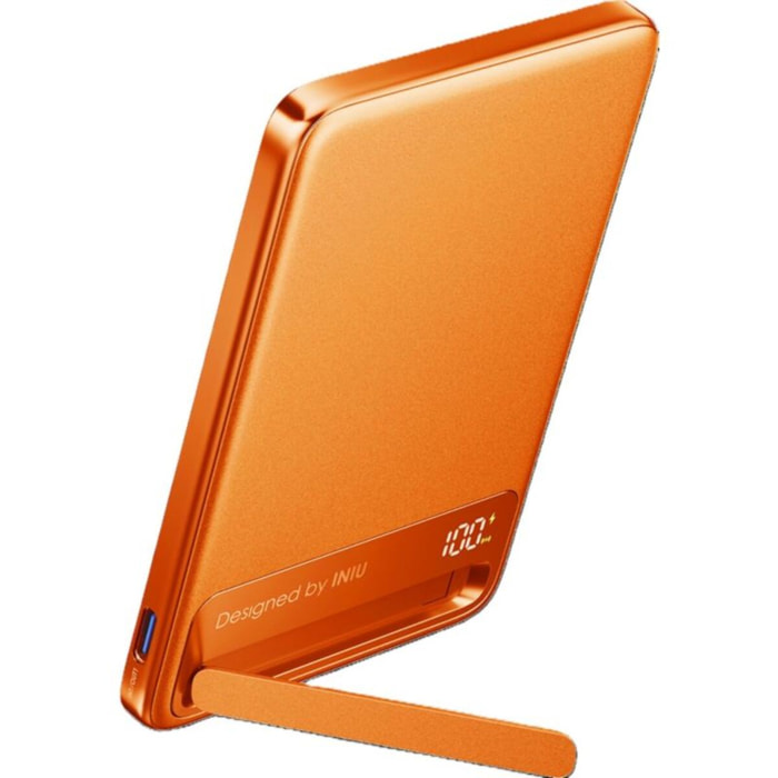 Batterie externe INIU 5000 mAh Magnet Qi2 MagPro slim orange