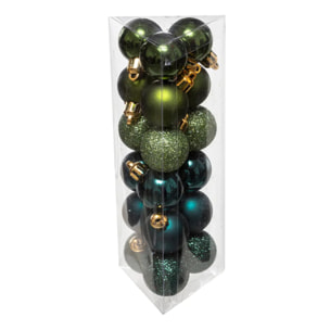 Lot de 18 boules D.3cm olive