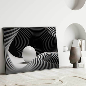 Affiche encadrée boule abstraite Affiche + cadre en métal - Noir
