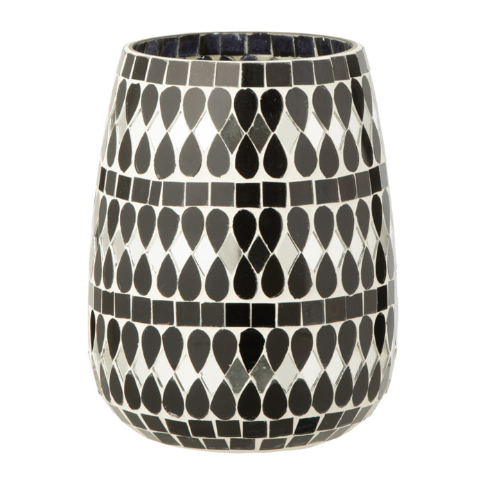J-Line photophore Mosaïque - verre - noir/argent - medium