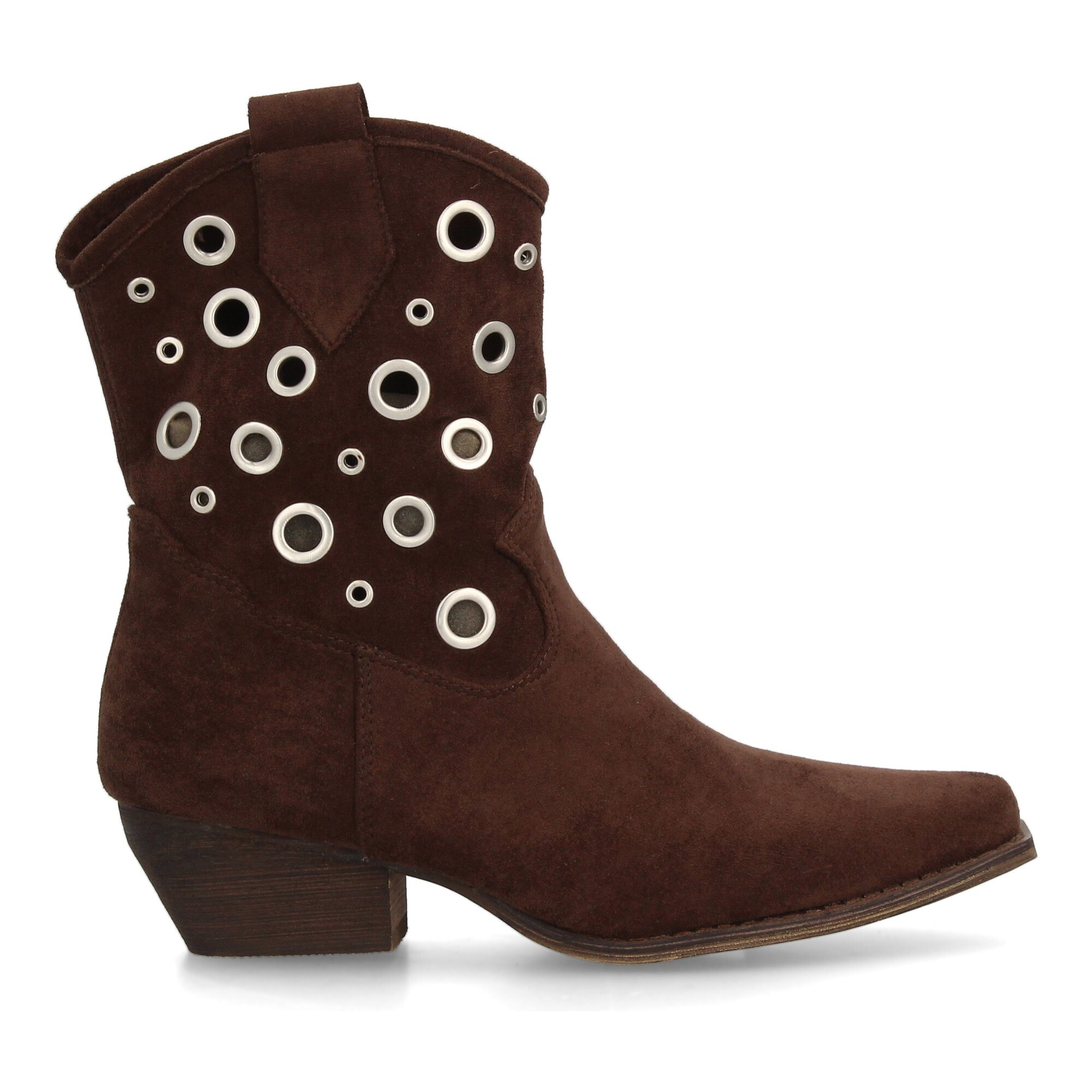 Botas cowboy con ojales metálicos para mujer.