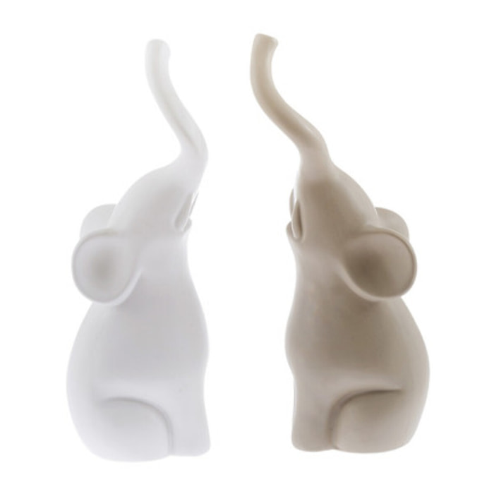 Set 2 elefanti Zoo con proboscidi incrociate