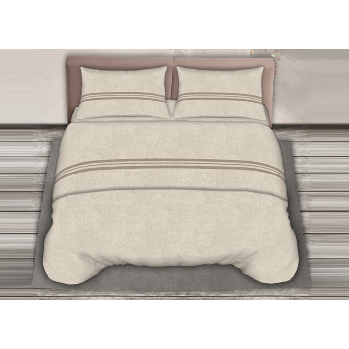 Completo Lenzuola In Calda Flanella Made in Italy Easy Beige