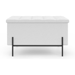 Banc coffre Loan en bouclette blanche et pieds noirs 76cm