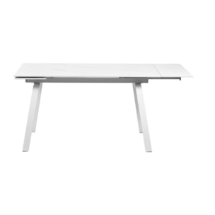 Table de repas en céramique extensible 140cm décor marbre blanc - FREE