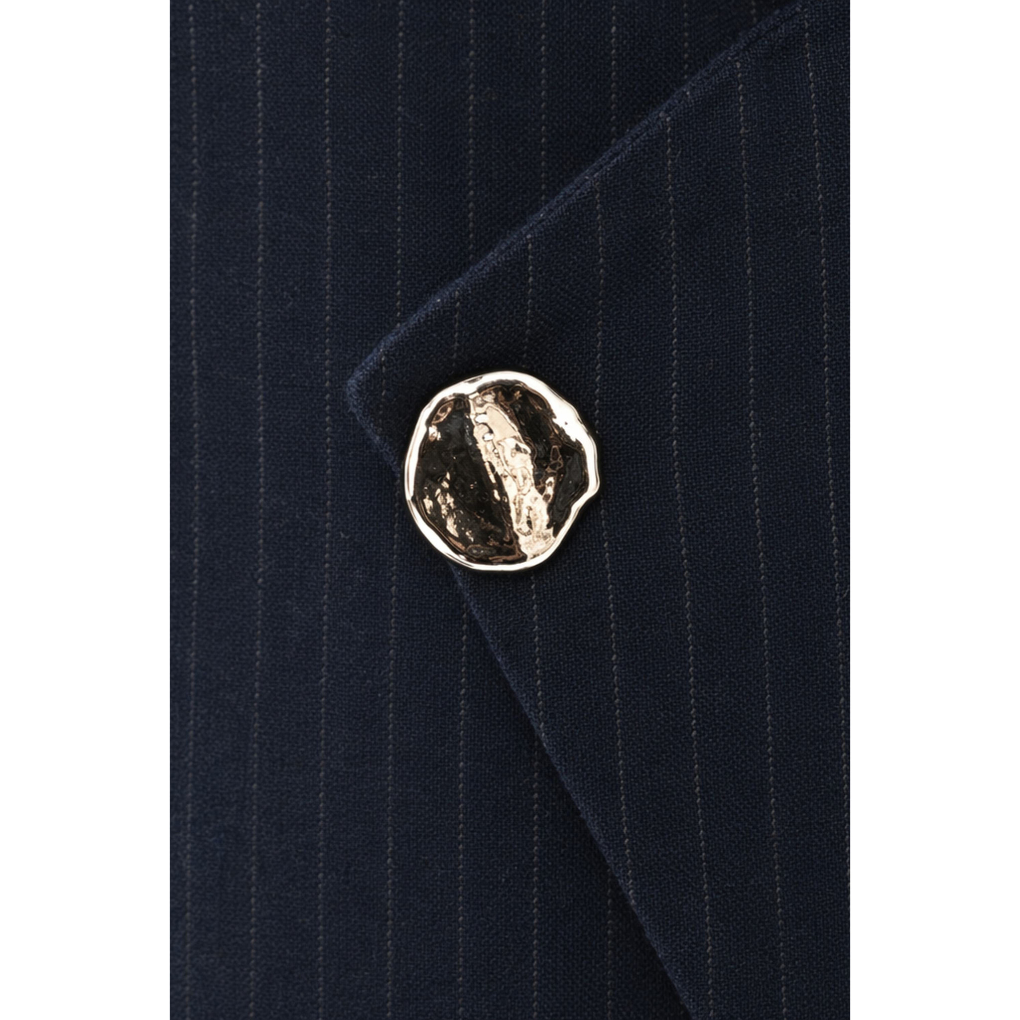 Kocca - Pantaloni gessati a gamba larga con chiusura asimmetrica Donna