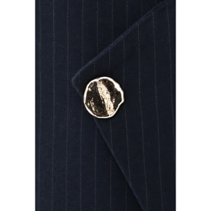Kocca - Pantaloni gessati a gamba larga con chiusura asimmetrica Donna
