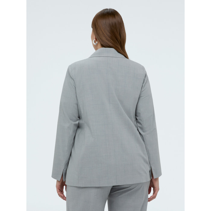 Fiorella Rubino - Blazer estampado cuadros - Gris