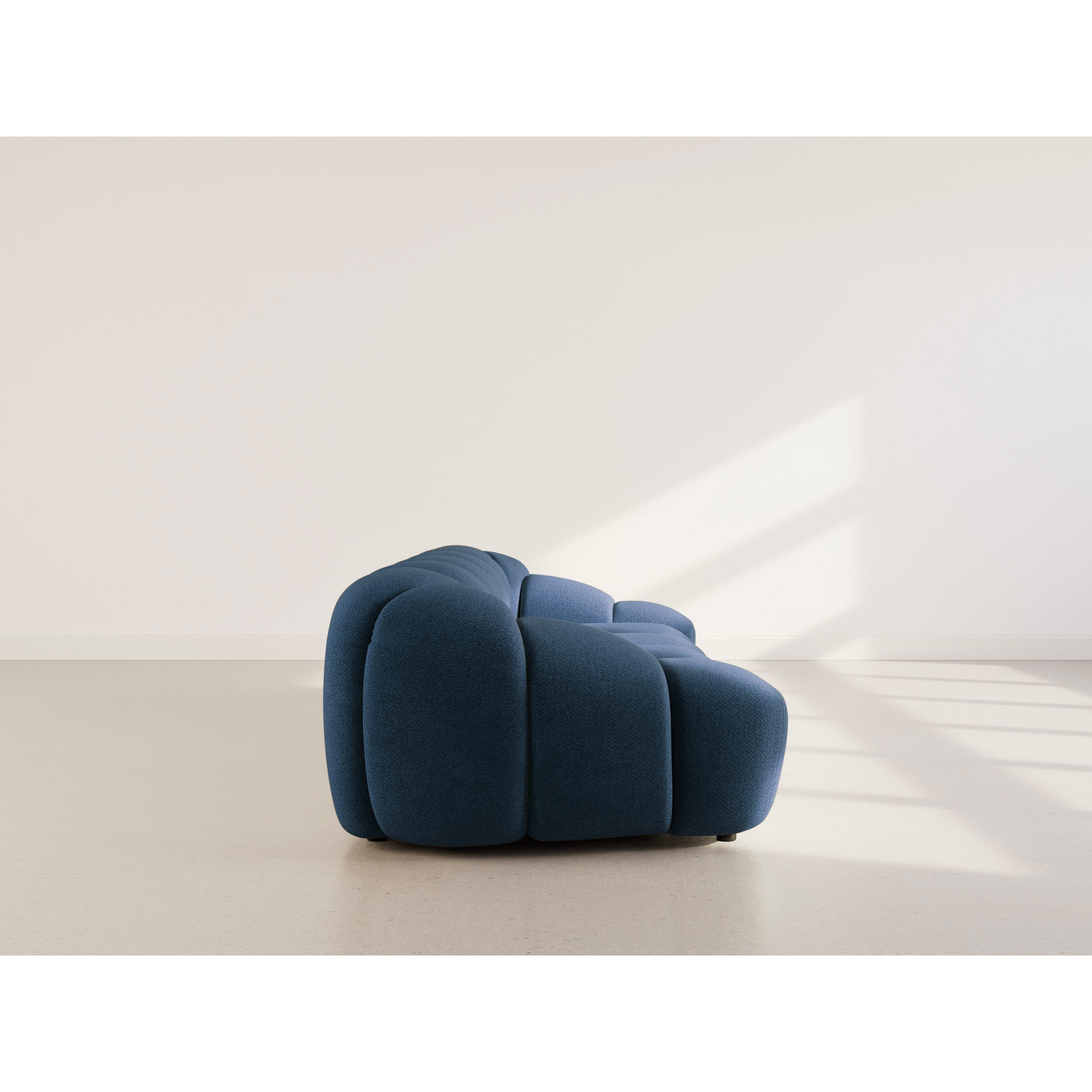 Ava - canapé 3 places en velours texturé - Bleu marine