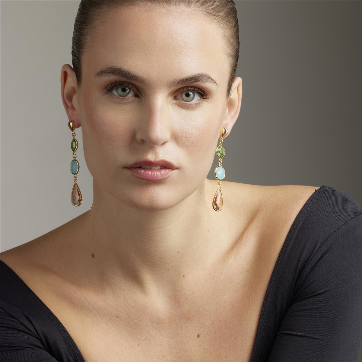 Pendientes Lux by Lux acabadoss en oro amarillo 18k