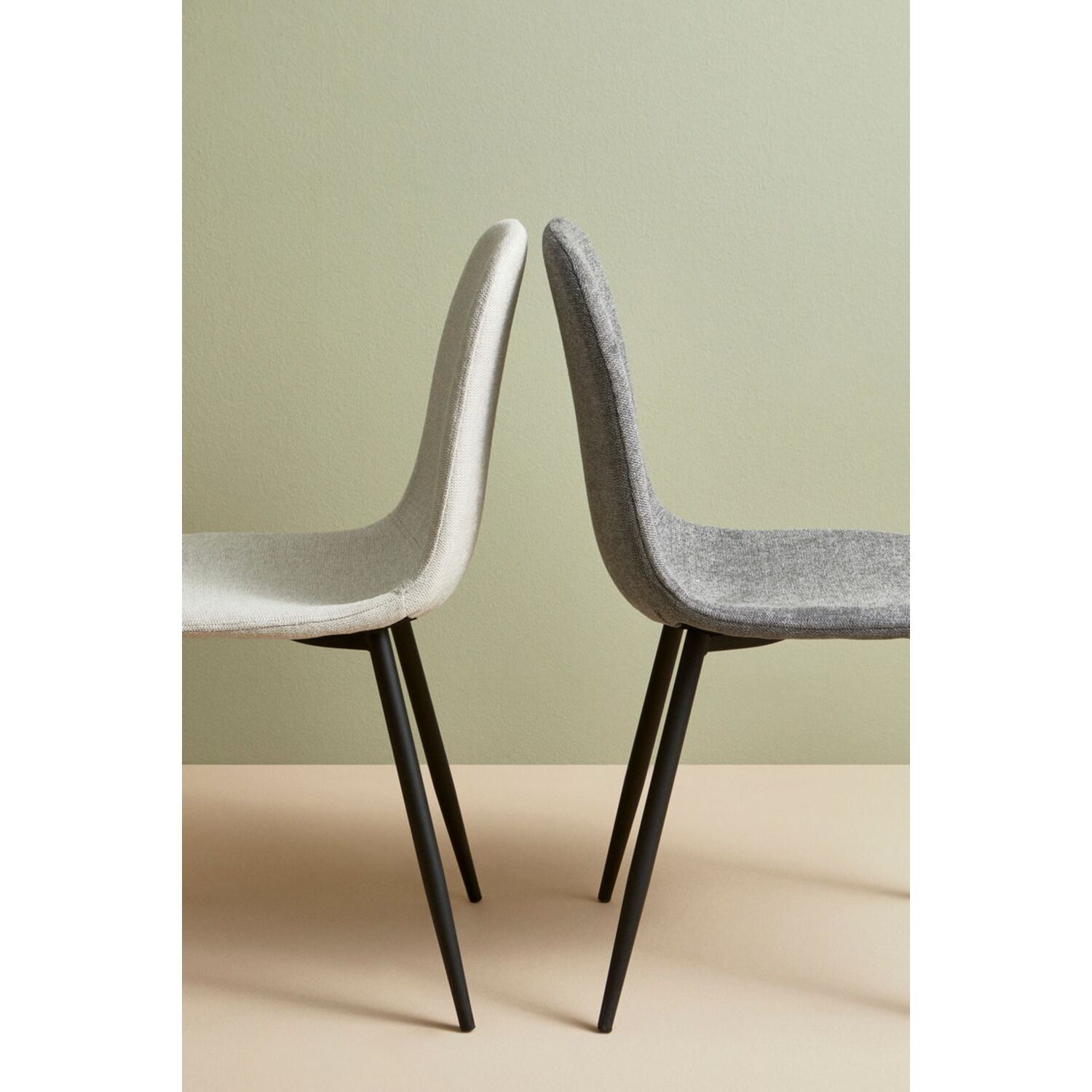 Set di sedie IRELIA in tessuto grigio scuro e acciaio antracite