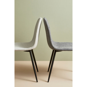 Set di sedie IRELIA in tessuto grigio scuro e acciaio antracite
