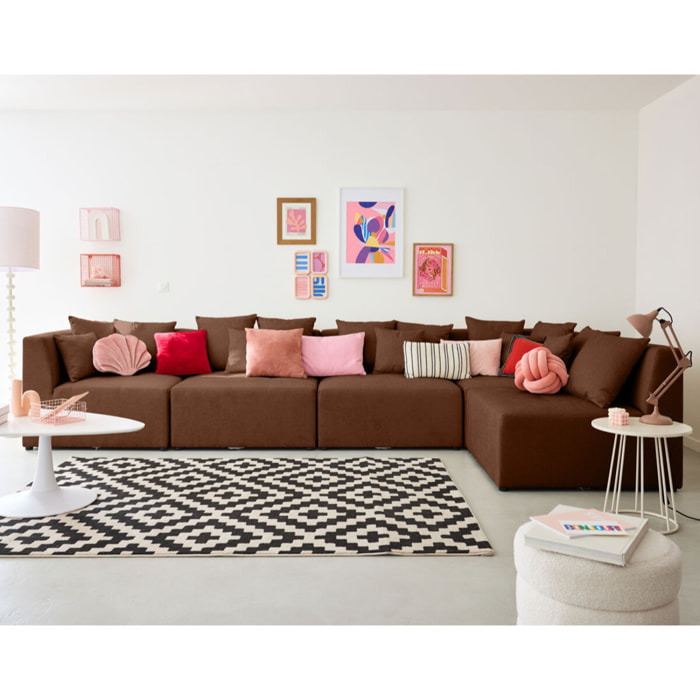 Amalfi - module d'assise sans accoudoirs - 1 place - en tissu - Terracotta