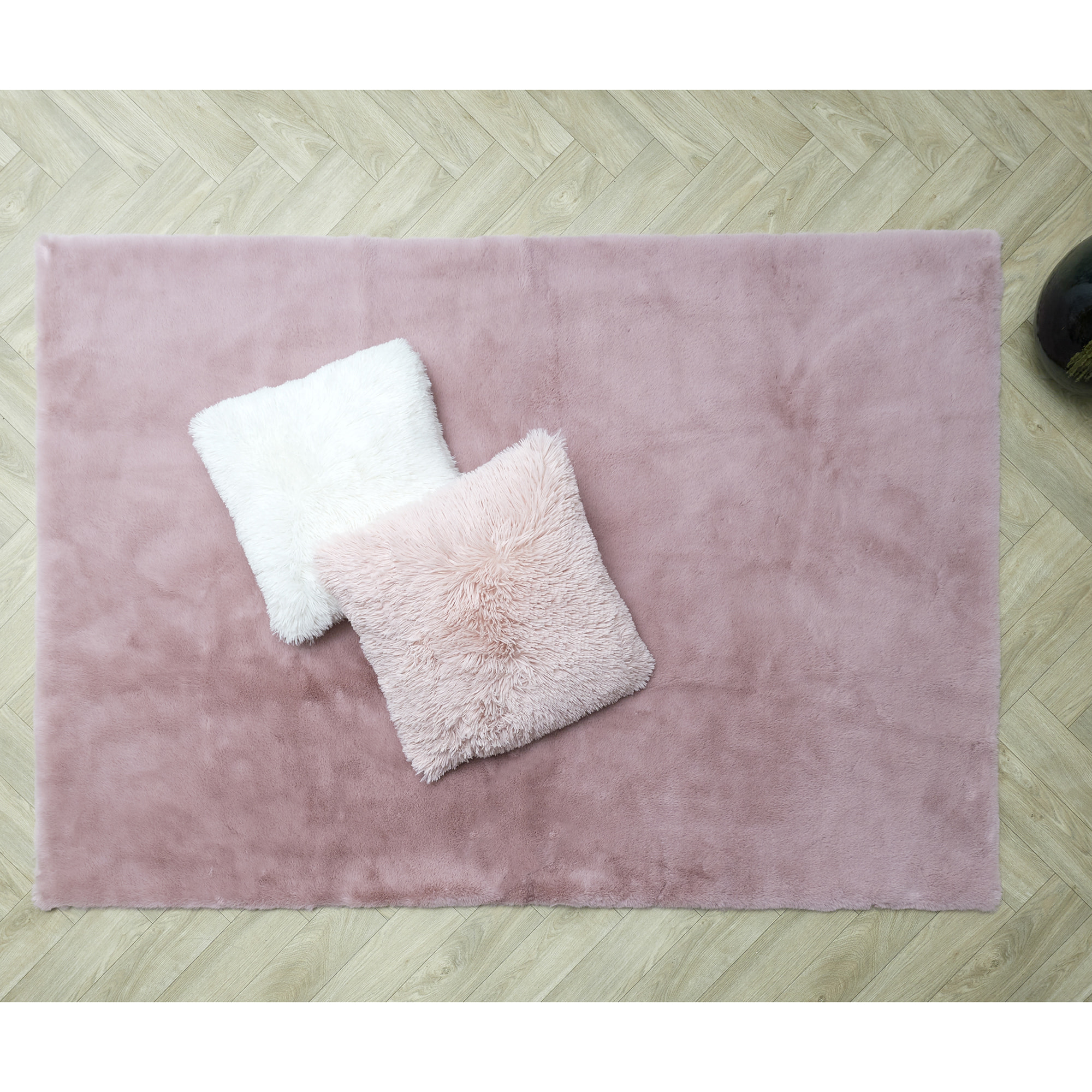 Tapis Imitation Fourrure Fin Rose 120x170cm