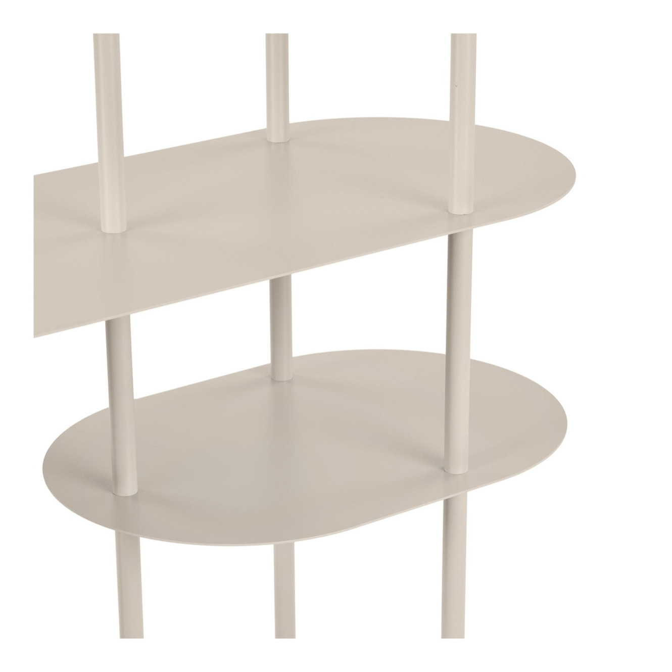 Libreria Rieti asimmetrica a 5 ripiani in metallo sabbia 118×31×139 cm